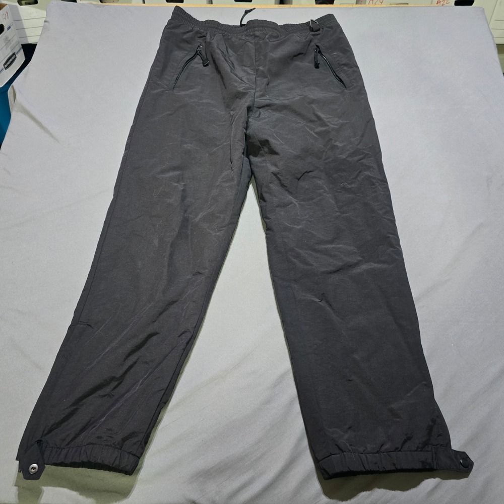 Early Winters Performance Pants Mens L Black Nylon Lined Vintage Track 71205